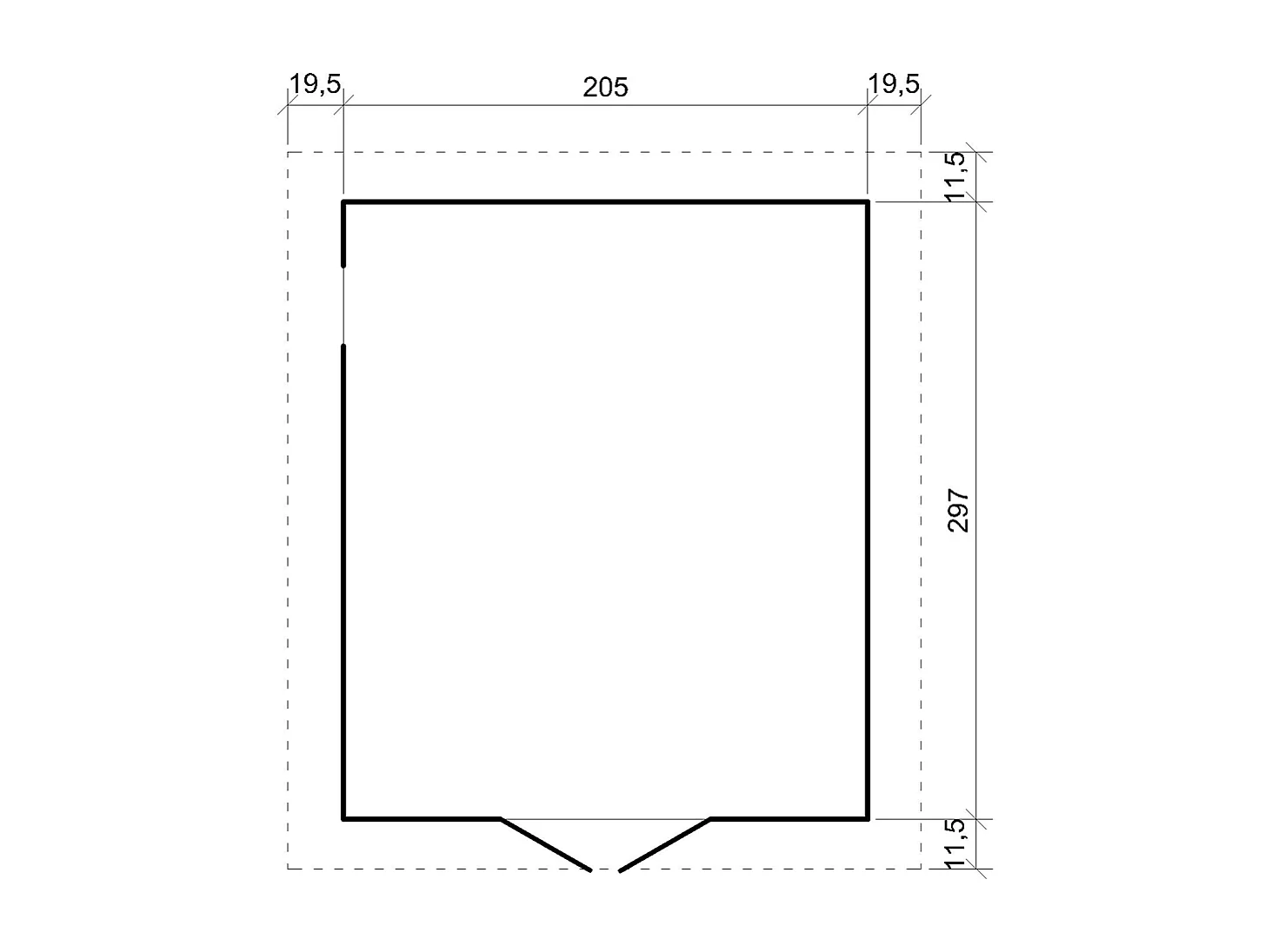 Houten garage, chalet met ramen - 18 m² / H222x244x320 cm - M105