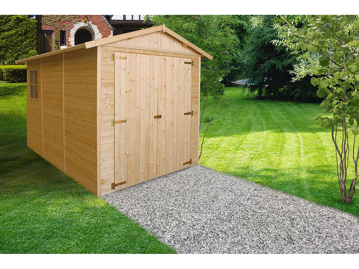 Garage in legno naturale - A222x320x244 cm / 6 m² - M105
