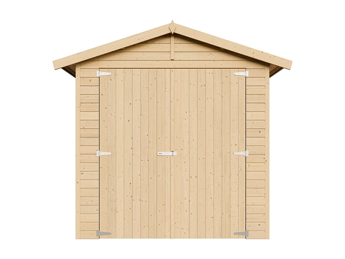 Garage en bois naturel - H222x244x320 cm/ 6 m² - M105