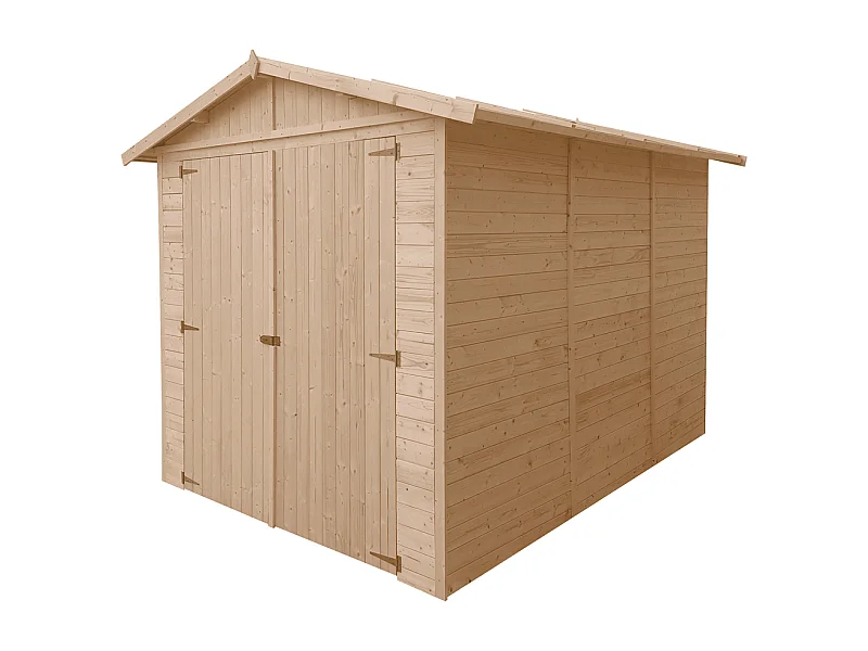 Garage en bois naturel - H222x244x320 cm/ 6 m² - M105