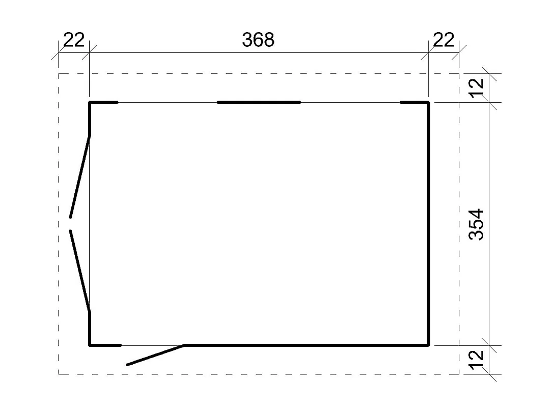 Garage premium qualität - 13 m² / L378xB412 cm - M990B
