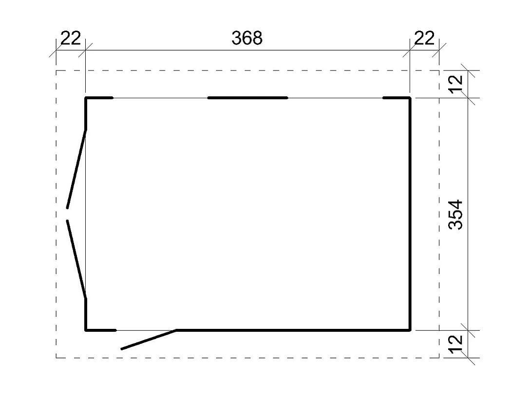 Garage premium qualität - 13 m² / L378xB412 cm - M990B
