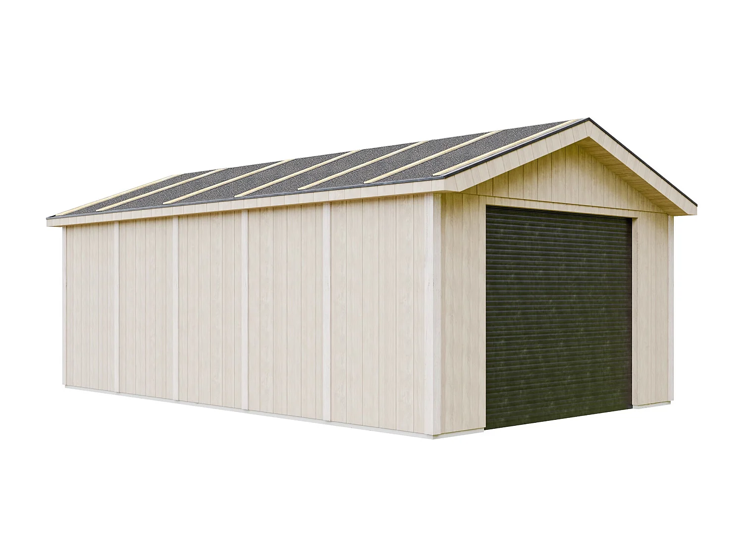 Garage Premium Qualität 21 m²- L378xB648 cm- Garage für Autos, Motorräder, Fahrräder, Gartengeräte - Konstruktion aus LP Smartside-Panels - Gartenhaus Timbela M992B