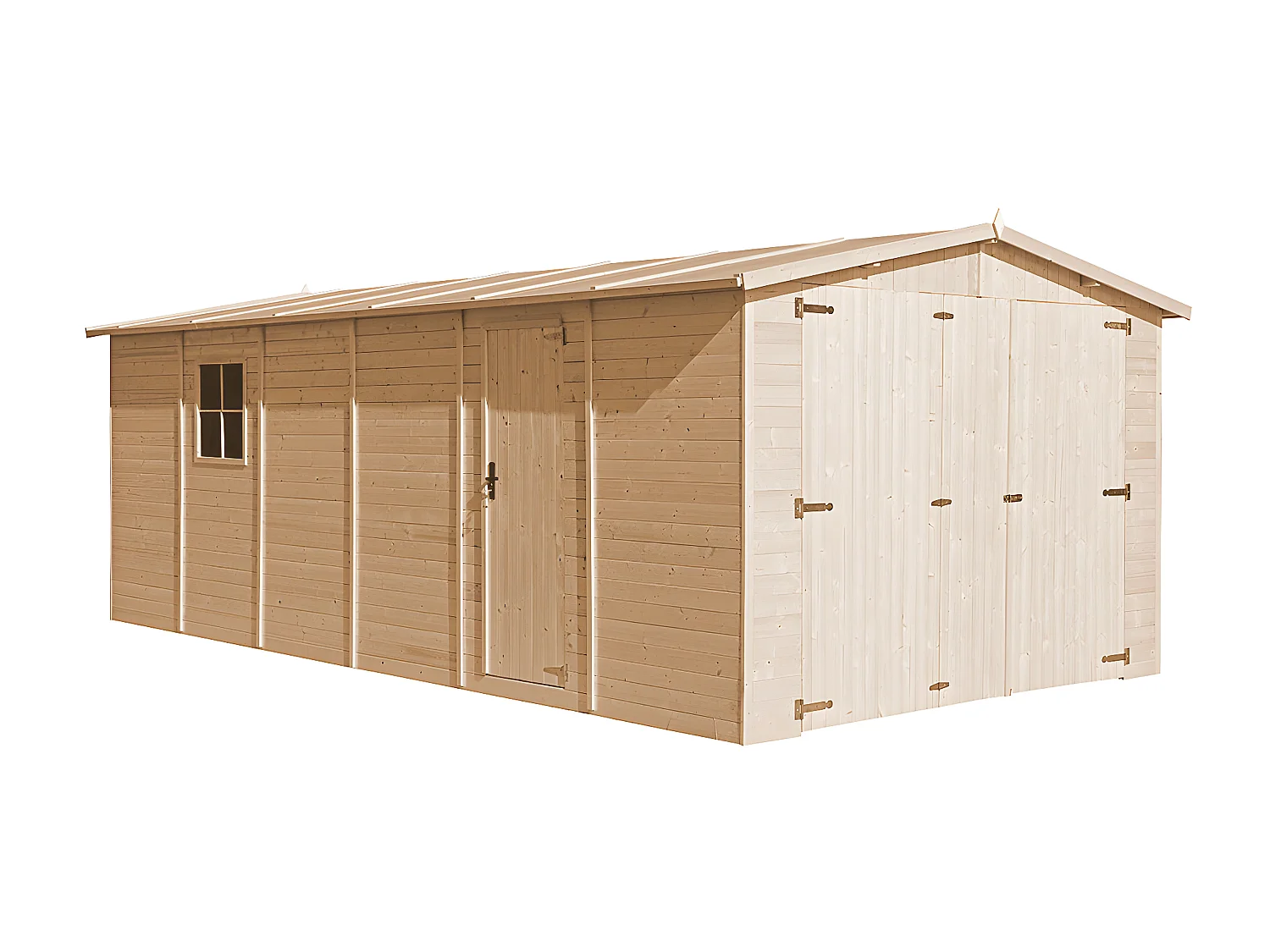 Holzgarage - Abstellraum mit Fenstern- H222x616x324 cm /18 m2 - TIMBELA M102