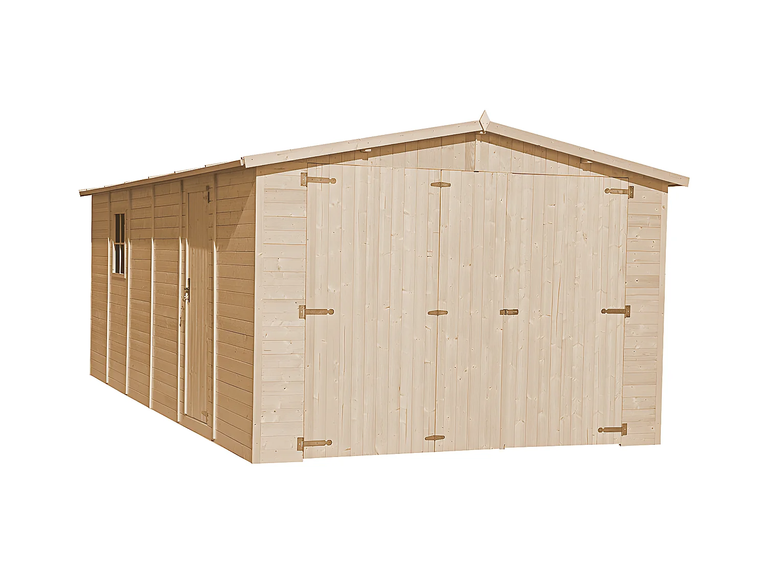 GARAGE en bois Naturel - H222X616x324 cm/18 m²  -TIMBELA M102