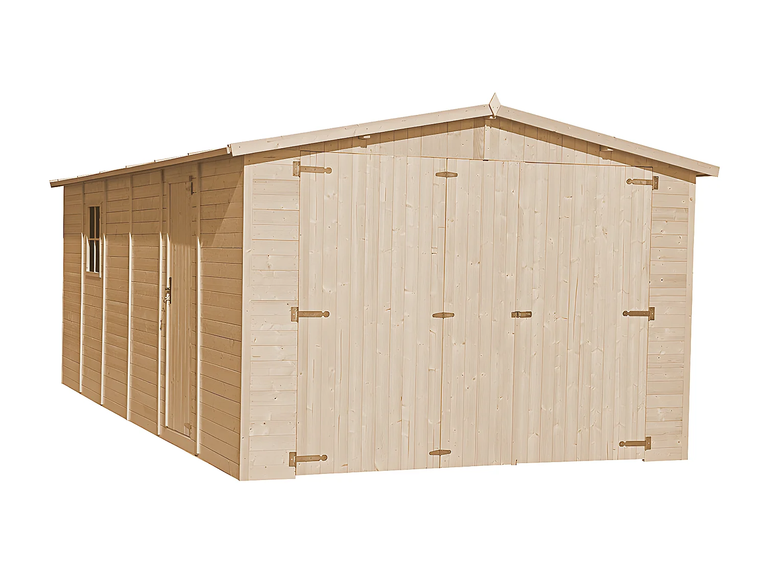GARAGE en bois Naturel - H222X616x324 cm/18 m²  -TIMBELA M102
