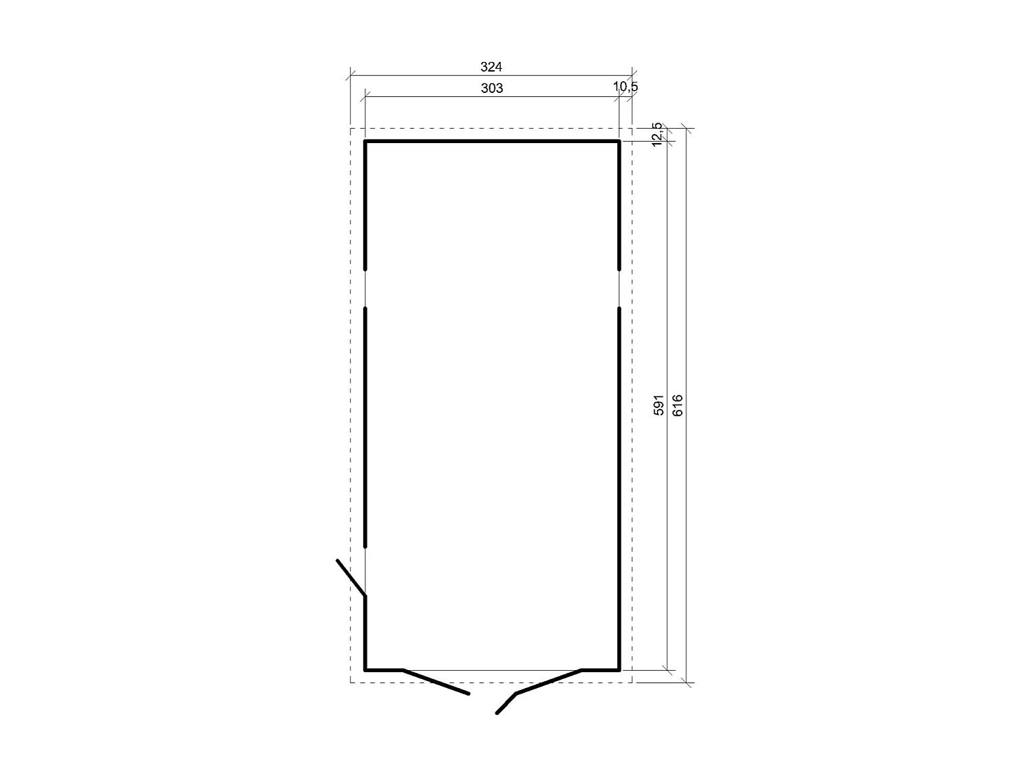 Garage en bois naturel - H222X616x324 cm/18 m² - M102