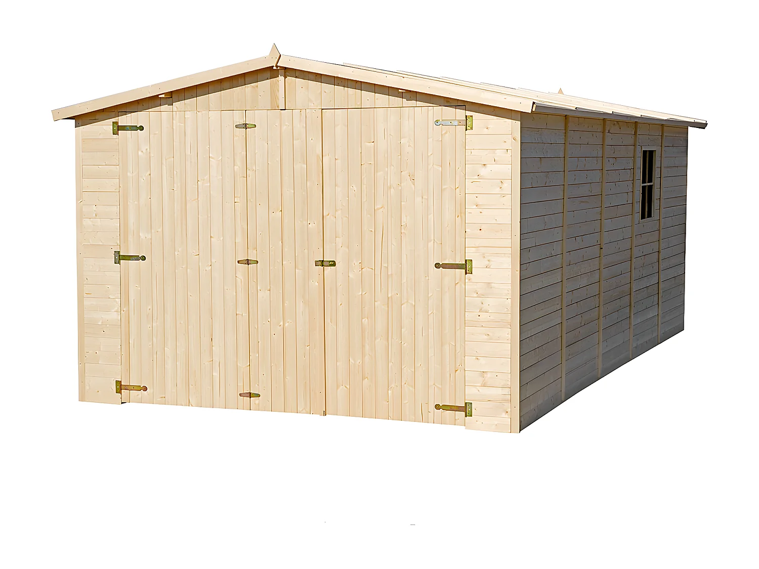 GARAJE de madera natural  - A222x516x324 cm/15 m² - TIMBELA M101