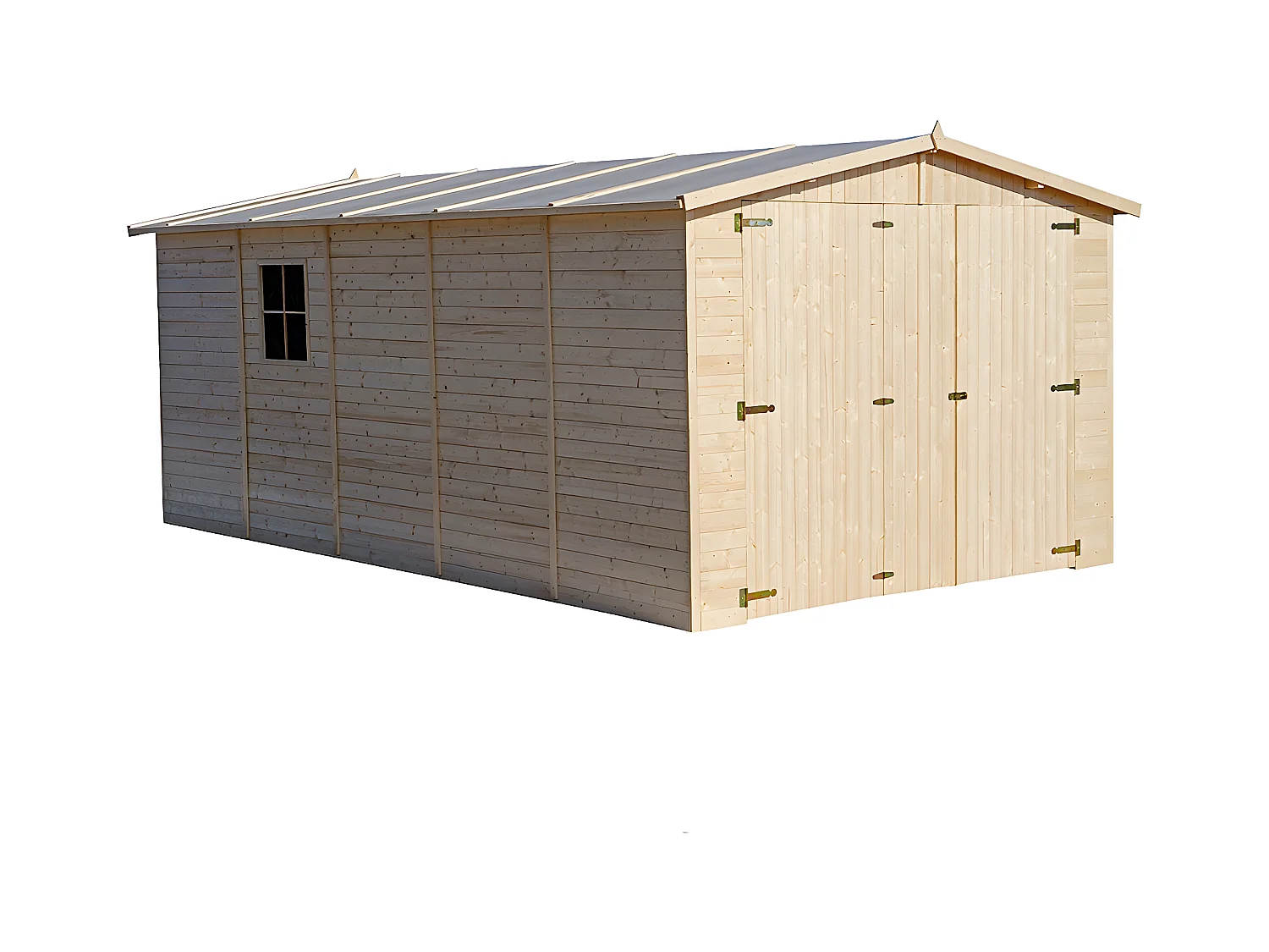 TIMBELA M101 Holzgarage - Abstellraum mit Fenstern - H222x516x324 cm/15 m²