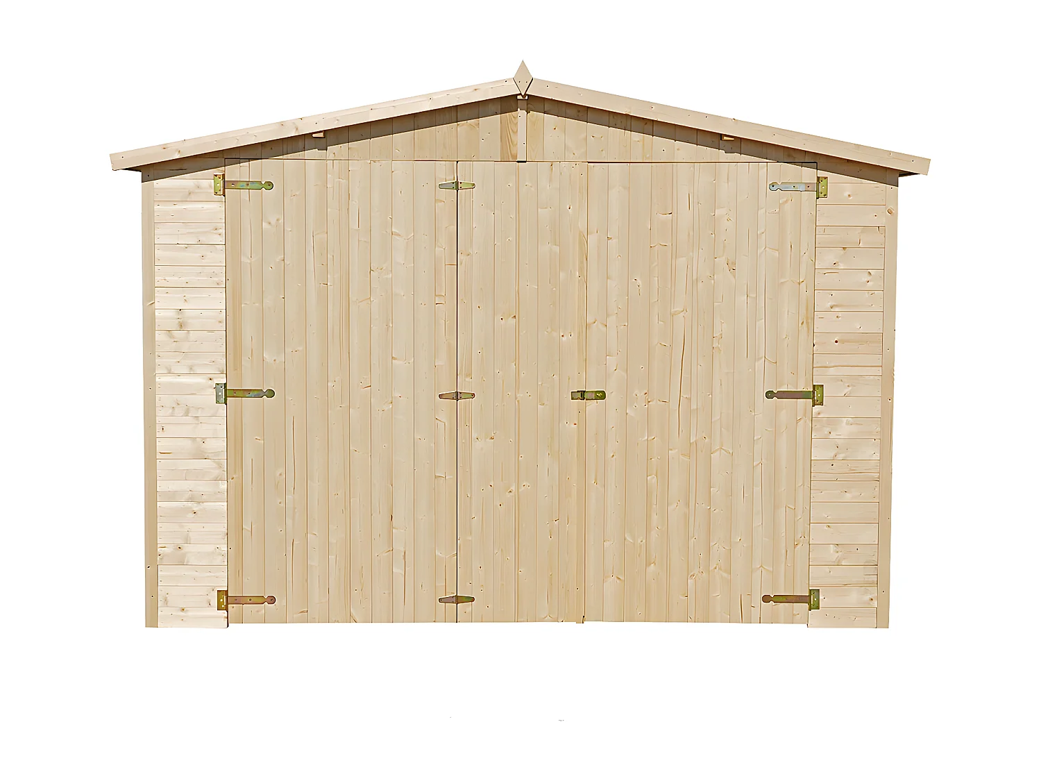 GARAGE en Bois Naturel - H222x516x324 cm/15 m² - TIMBELA M101
