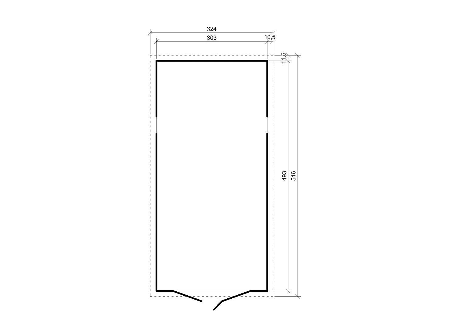 Holzgarage - abstellraum mit fenstern - H222x516x324 cm / 15 m² - M101