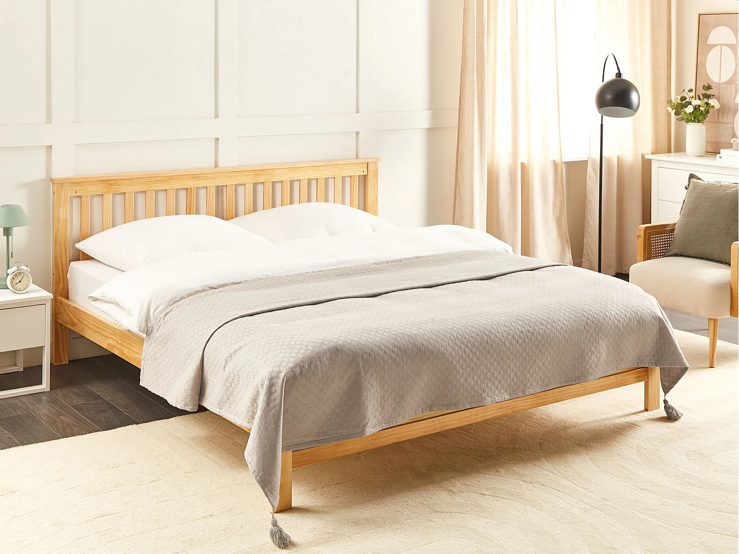 Tagesdecke LINDULA Baumwolle 200 x 220 cm Taupe