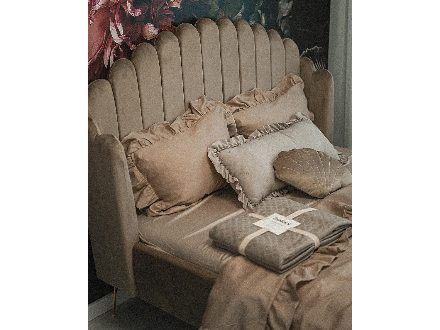 Tagesdecke LINDULA Baumwolle 200 x 220 cm Taupe