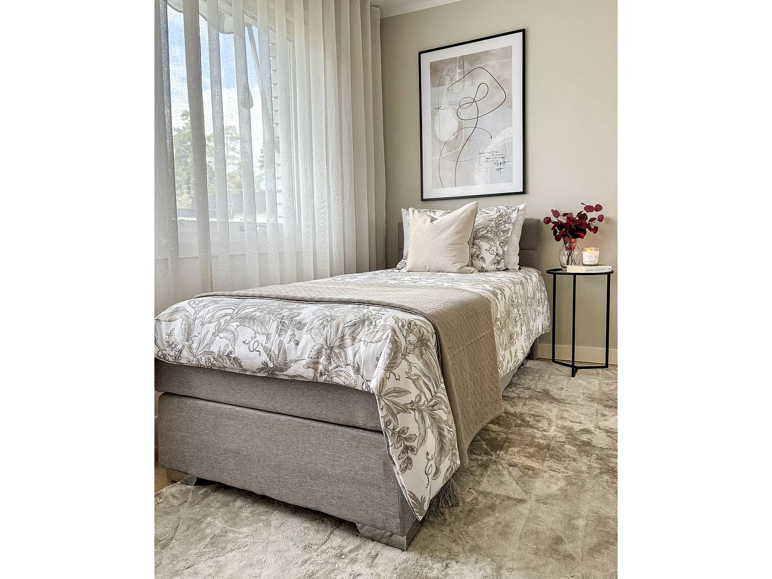 Sprei LINDULA Katoen 150 x 200 cm Taupe
