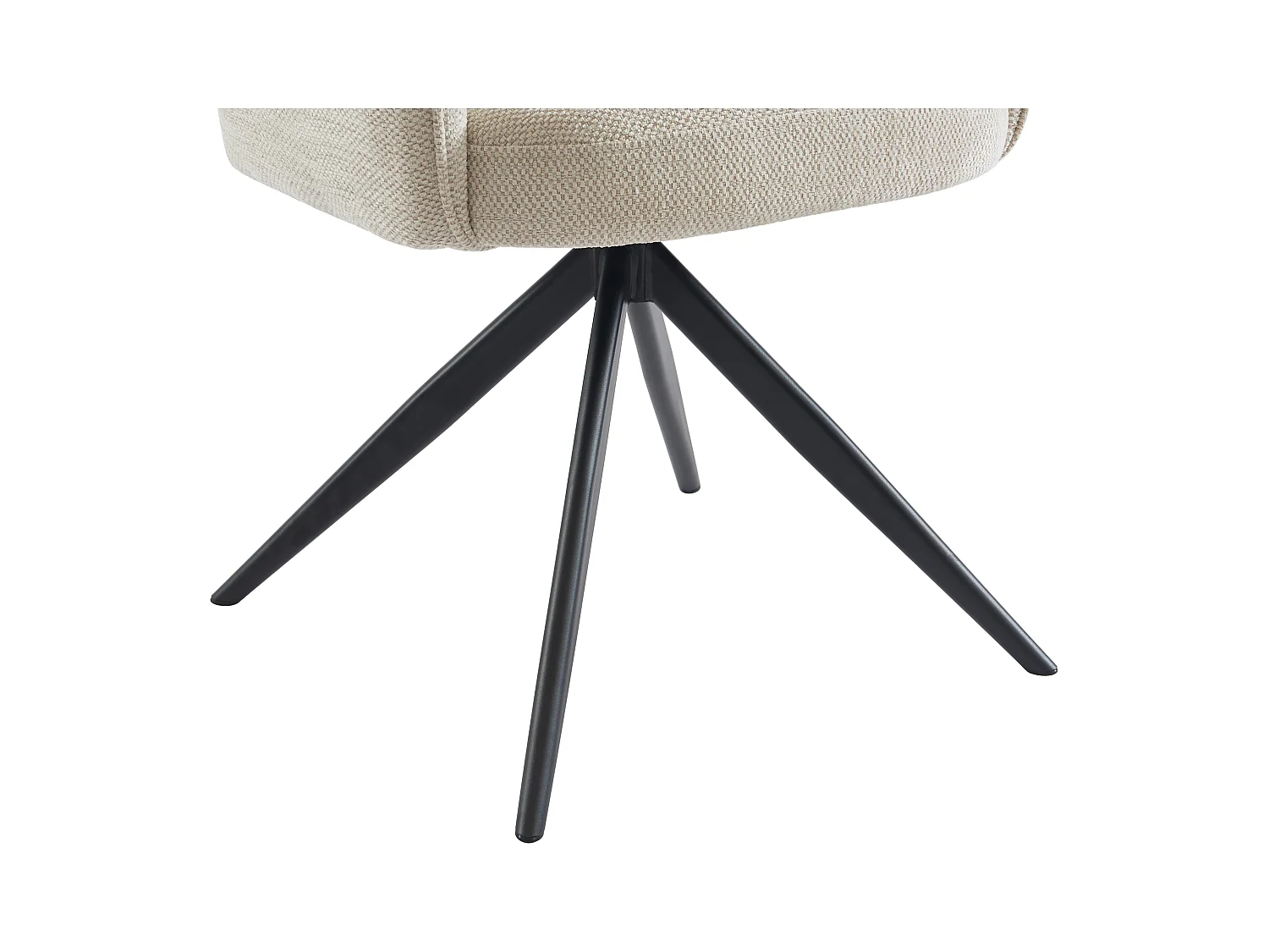 Lot de 6 chaises pivotantes avec accoudoirs en tissu et métal noir - Crème - LEJINA de Pascal Morabito