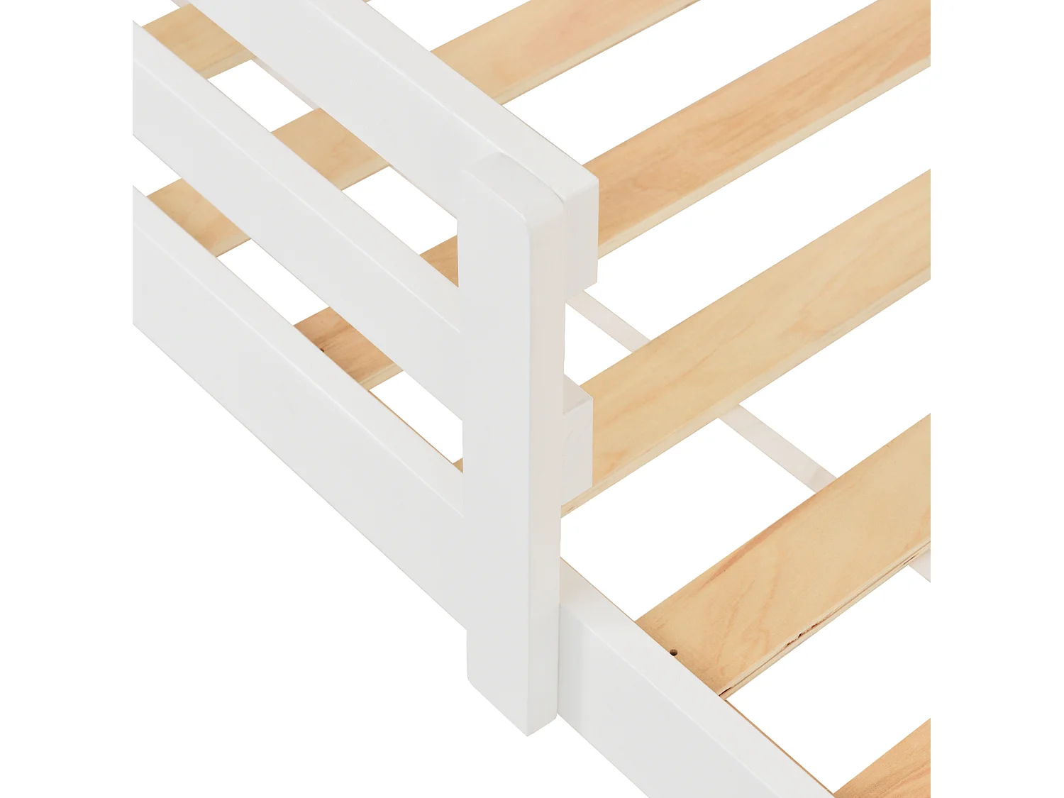 Lit cabane pour enfant 90x200 cm - avec Protection Contre Les Chutes et Toile de Tente - sommier à Lattes et Toit - lit d'adolescent - Blanc