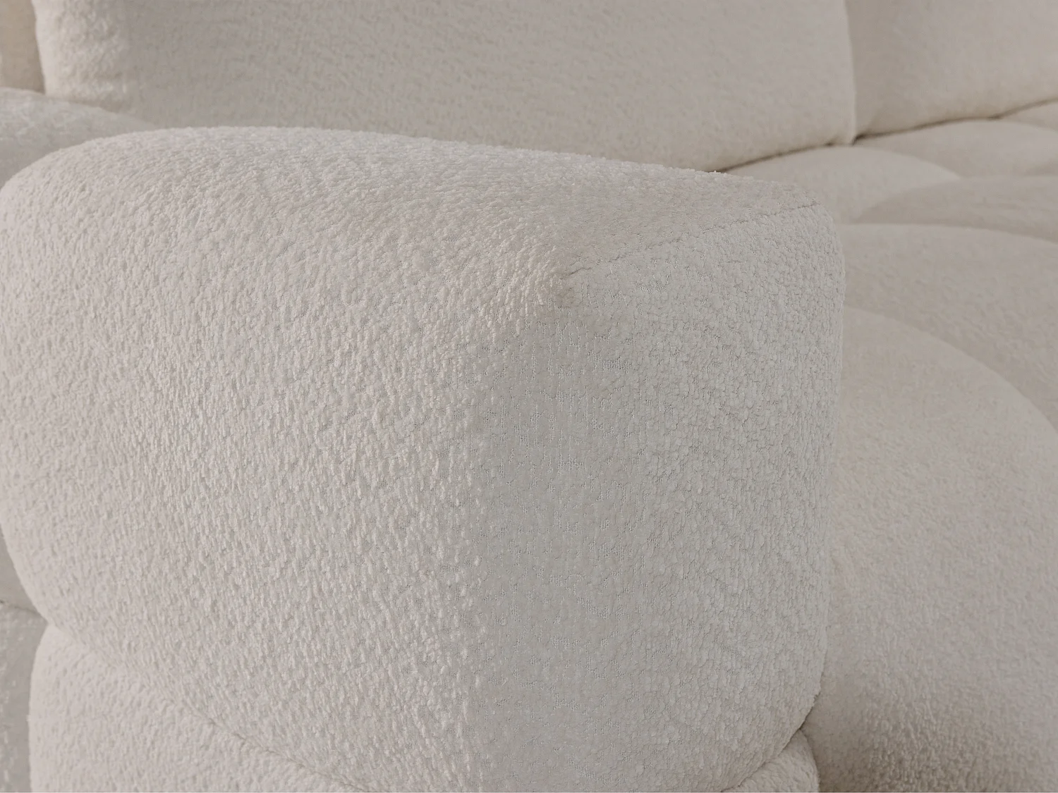 Canapé 3 places convertible en tissu bouclette beige ISSORO II