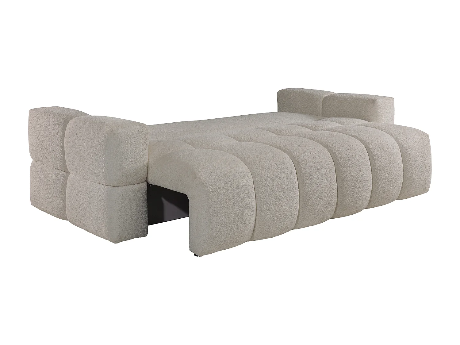 Canapé 3 places convertible en tissu bouclette beige ISSORO II