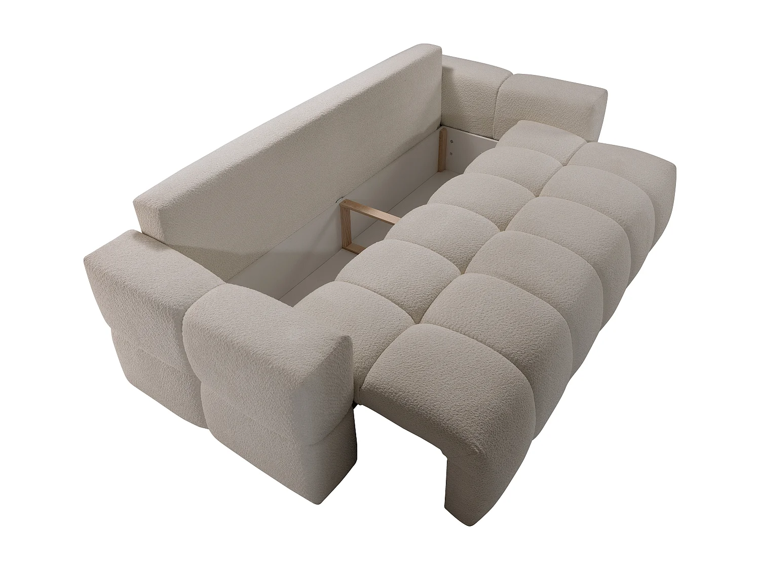 Canapé 3 places convertible en tissu bouclette beige ISSORO II