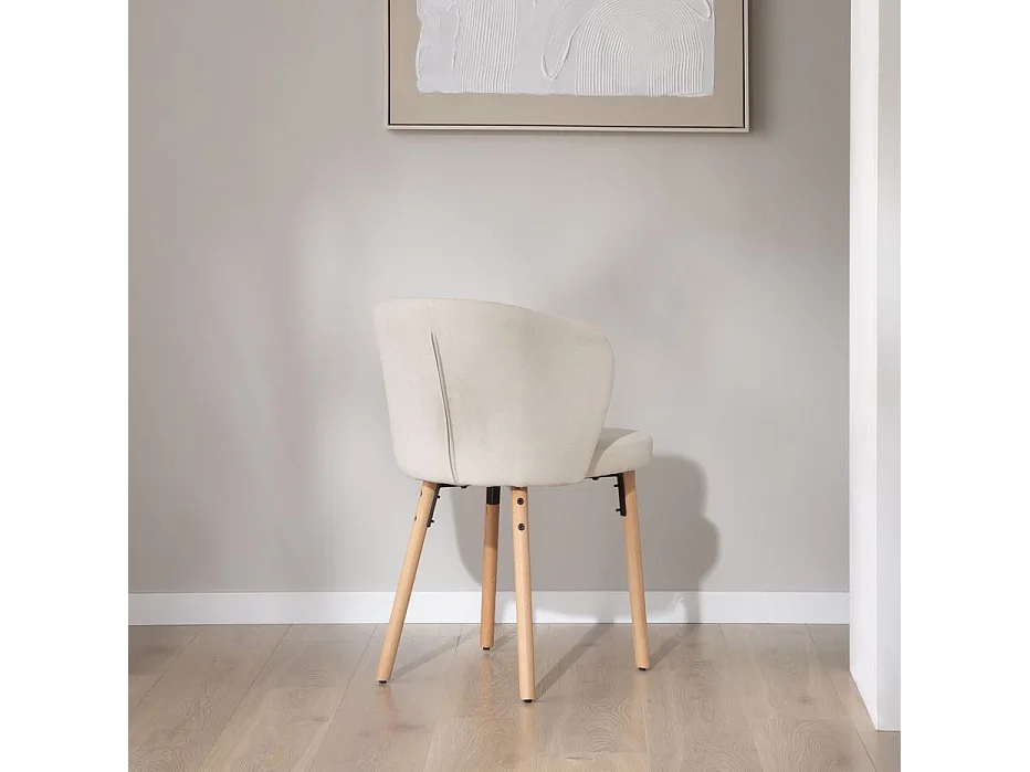 Sedia in tessuto tessuto e legno Bianco 49x82