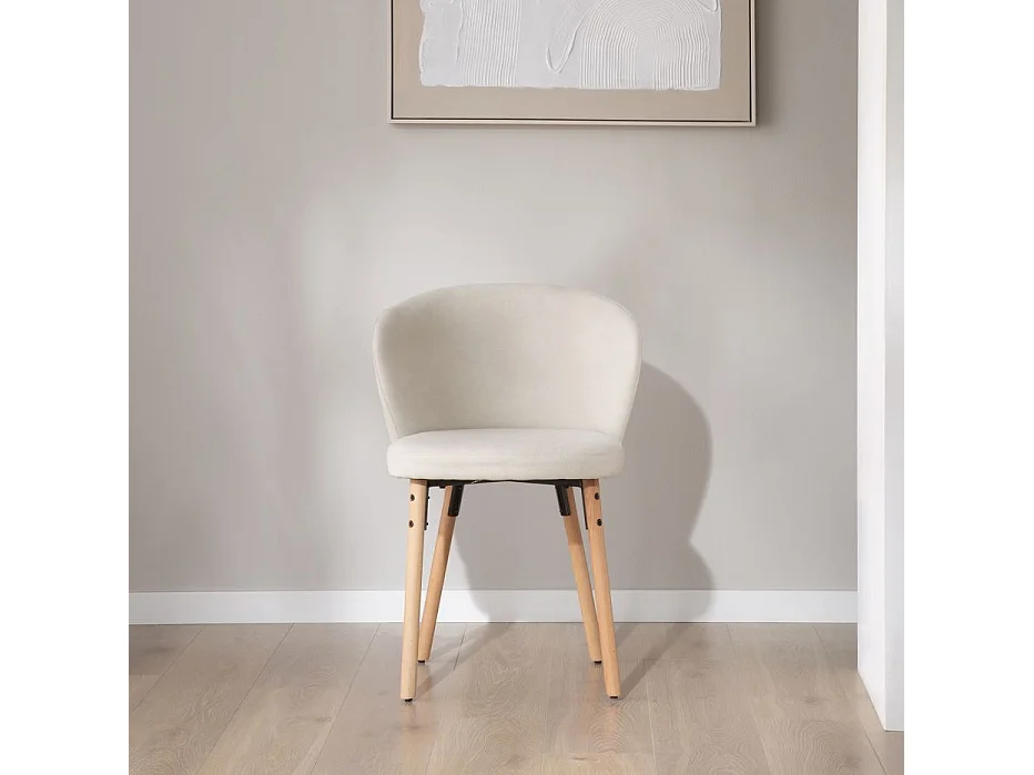 Sedia in tessuto tessuto e legno Bianco 49x82