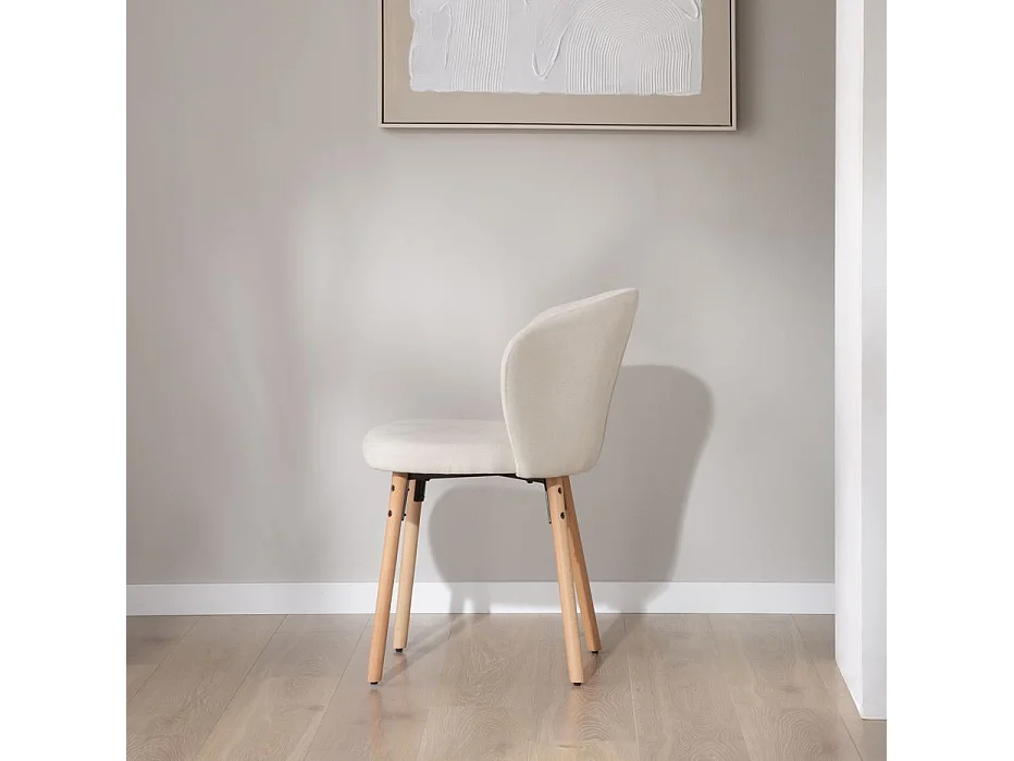 Sedia in tessuto tessuto e legno Bianco 49x82