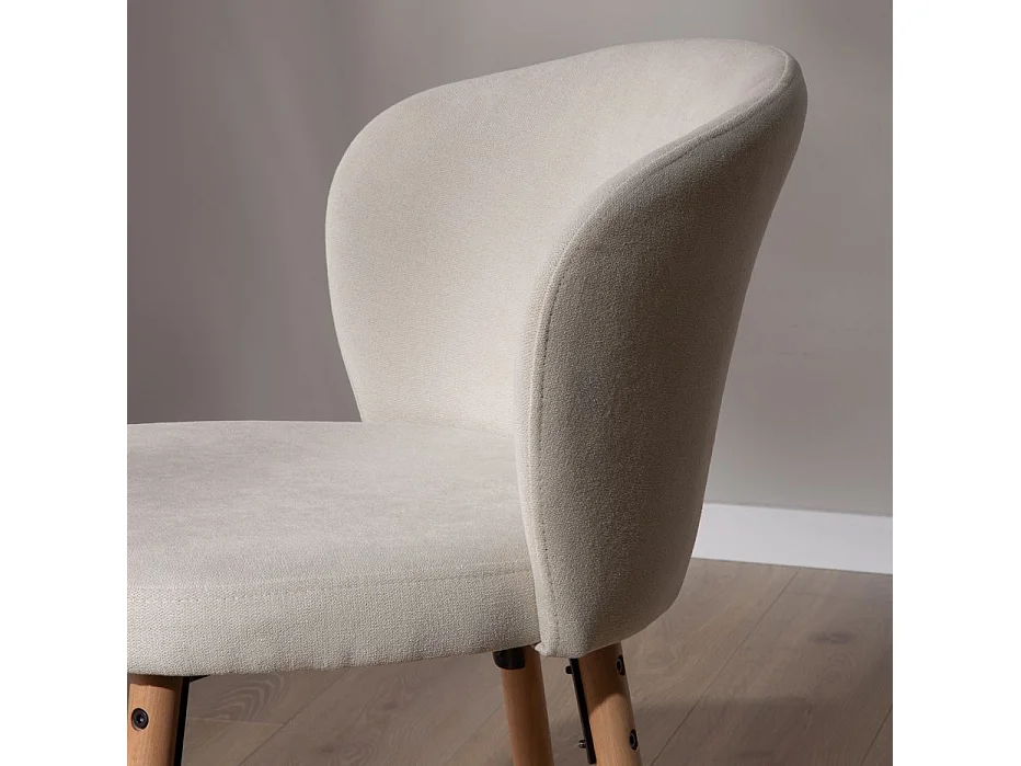 Sedia in tessuto tessuto e legno Bianco 49x82