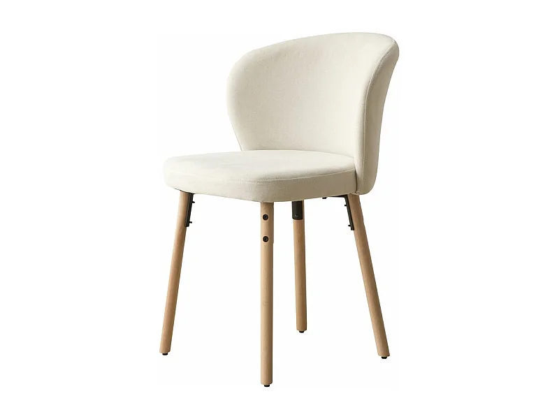 Chaise rembourrée en tissu et bois blanc 53x82