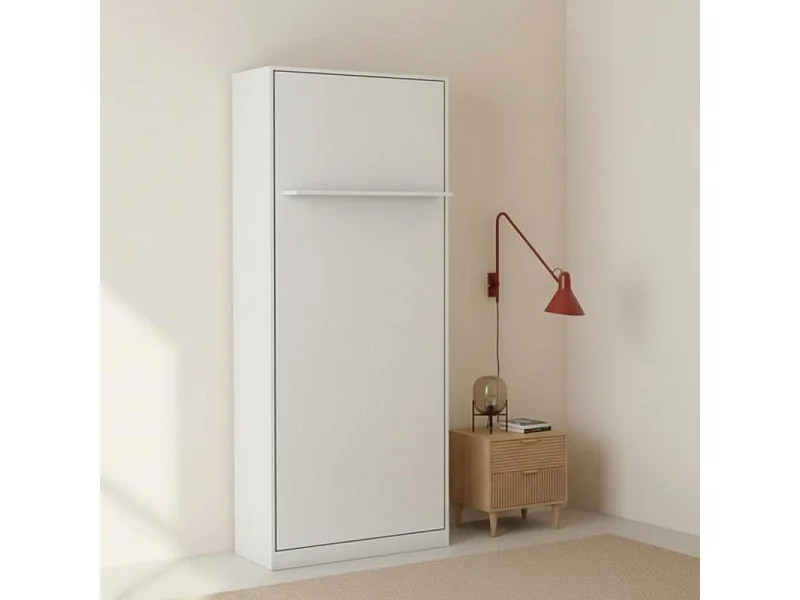 Lit escamotable verticaux blanc 221x104x38cm