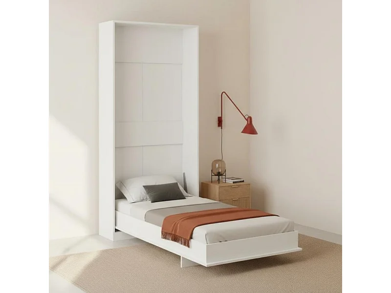 Lit escamotable verticaux blanc 221x104x38cm