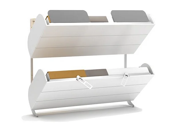 Opklapbaar stapelbed wit 90x200/90x200cm