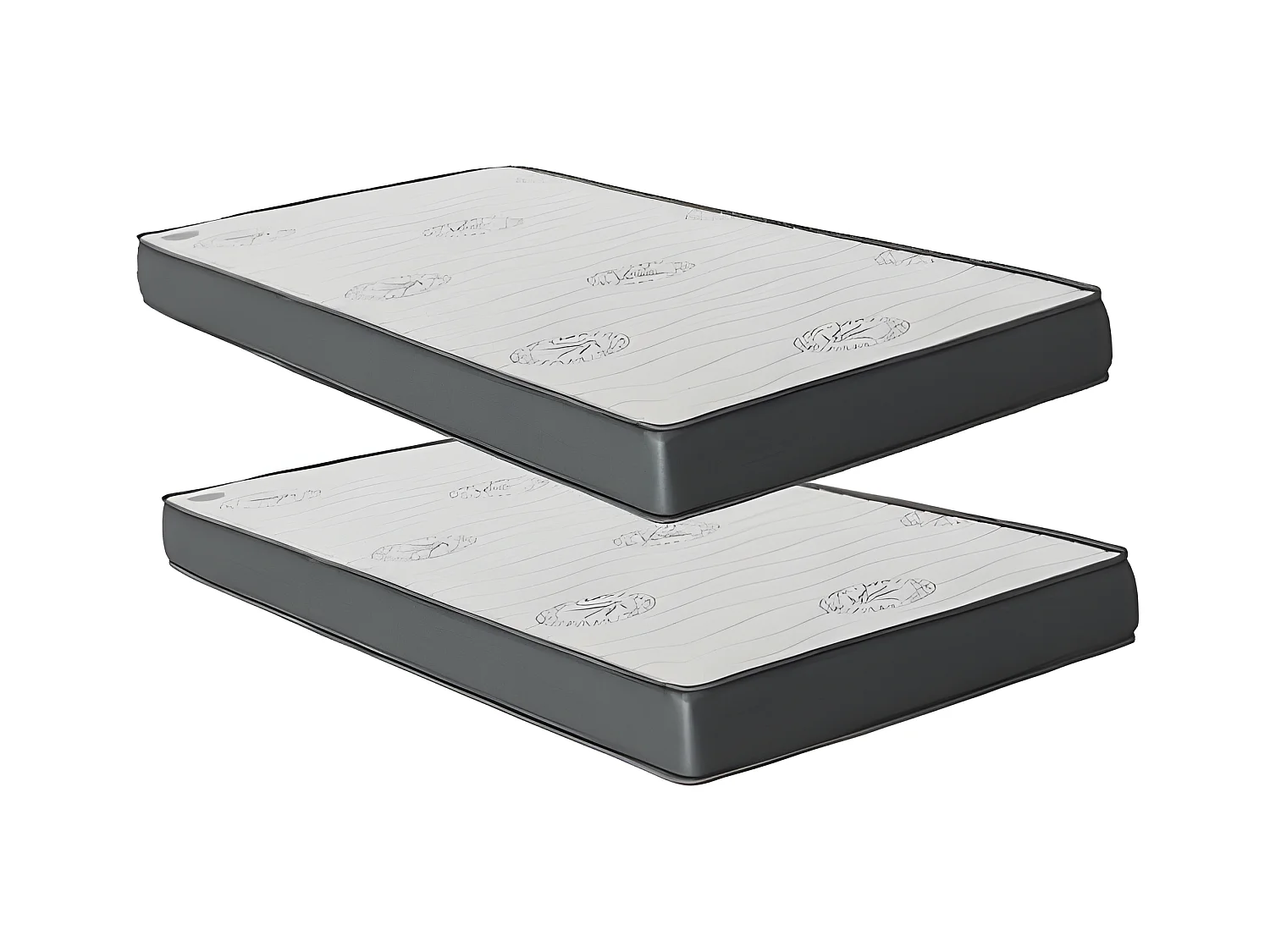 Lit superposé escamotable + matelas blanc 90x200/90x200cm