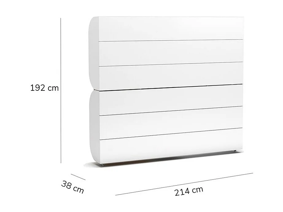 Opklapbaar stapelbed + matrassen wit 90x200/90x200cm