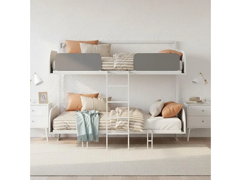 Opklapbaar stapelbed + matrassen wit 90x200/90x200cm