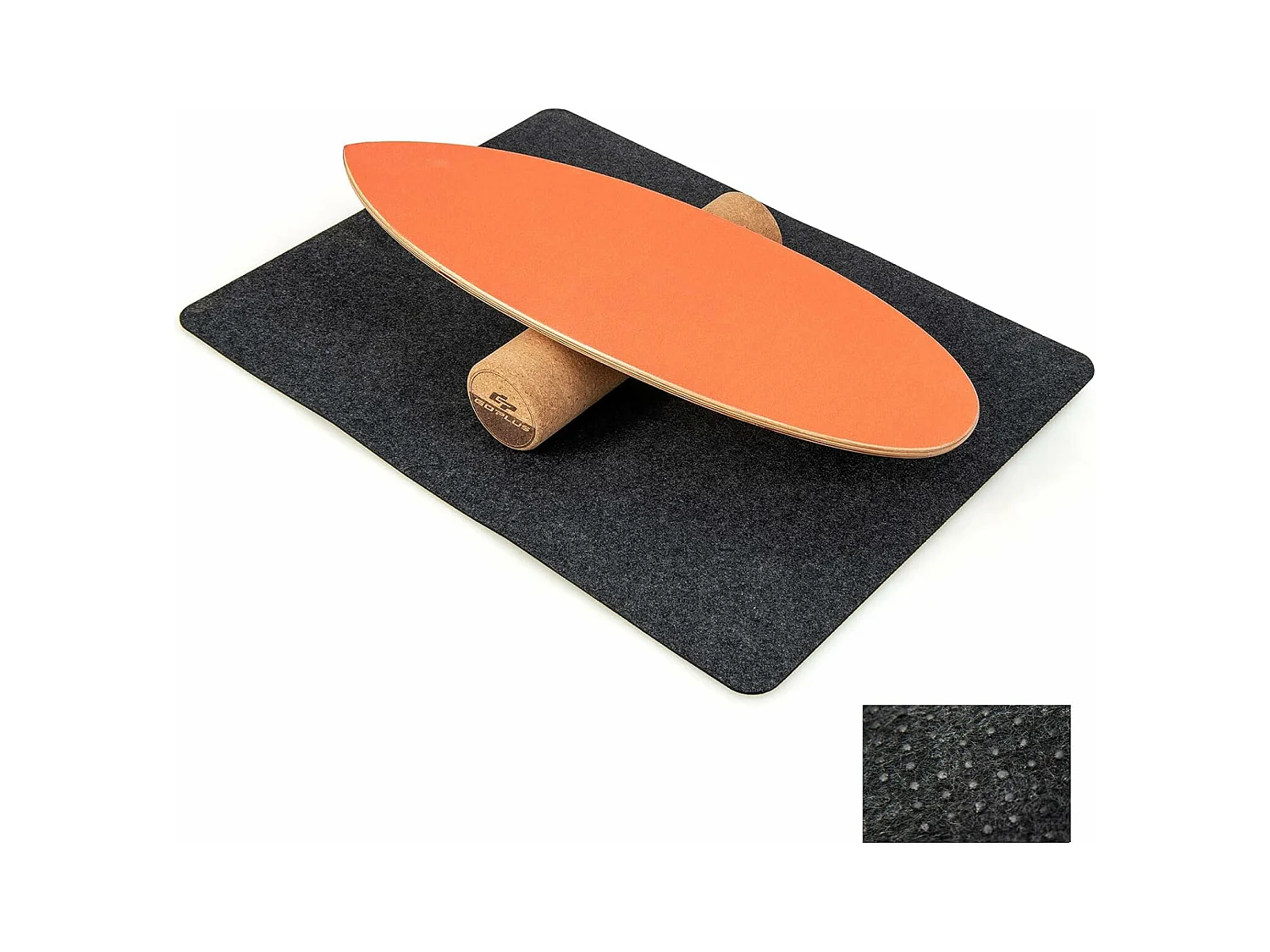 Planche d’Équilibre en Bois avec Rouleau et Tapis Antidérapant Charge 227 KG