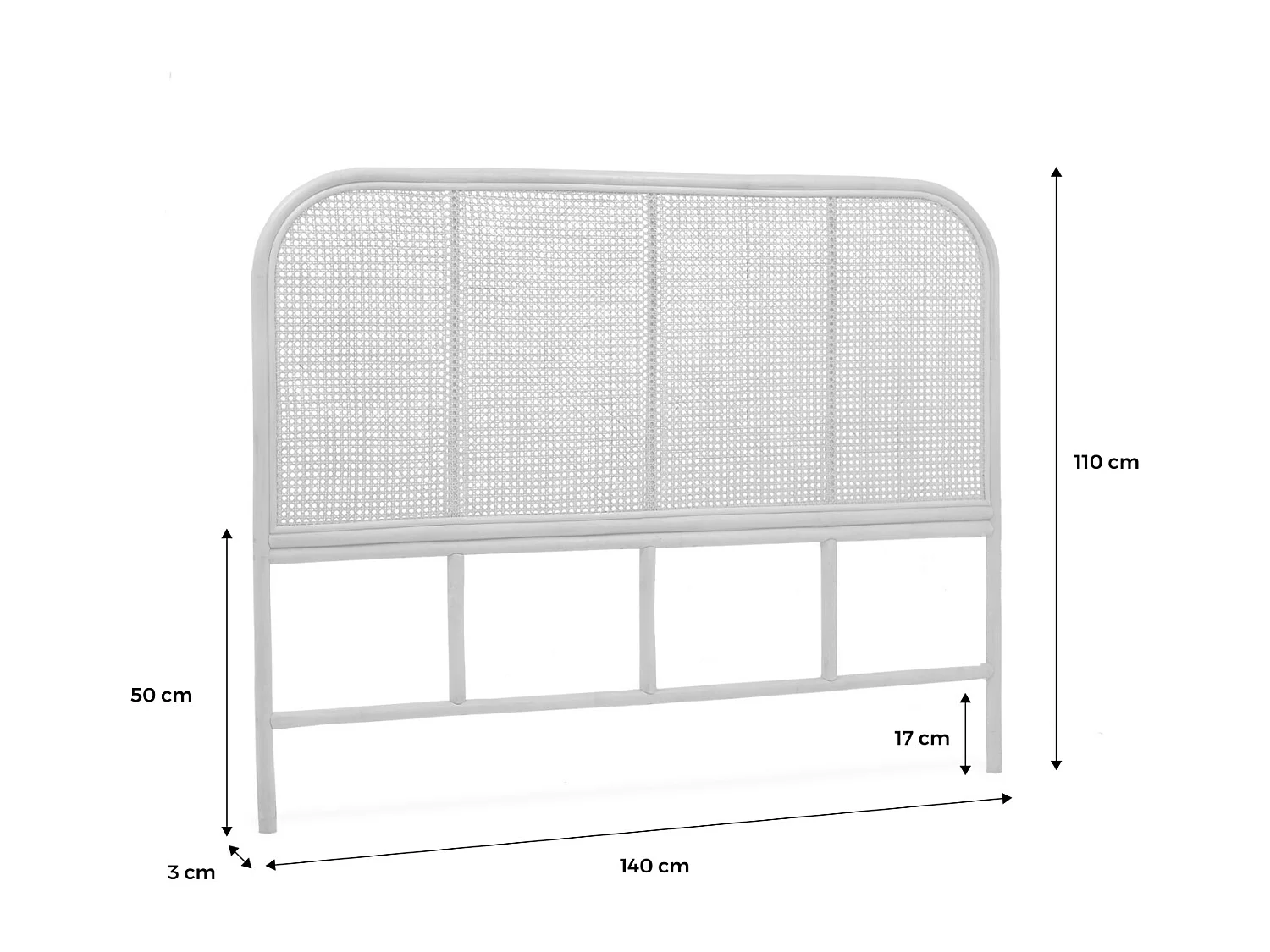 Cabecero de ratán natural y caña madera