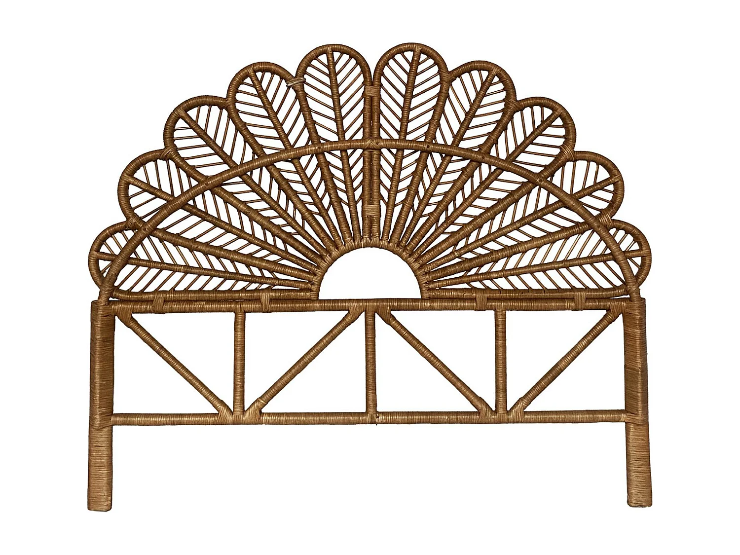 Cabecero de ratán oscuro