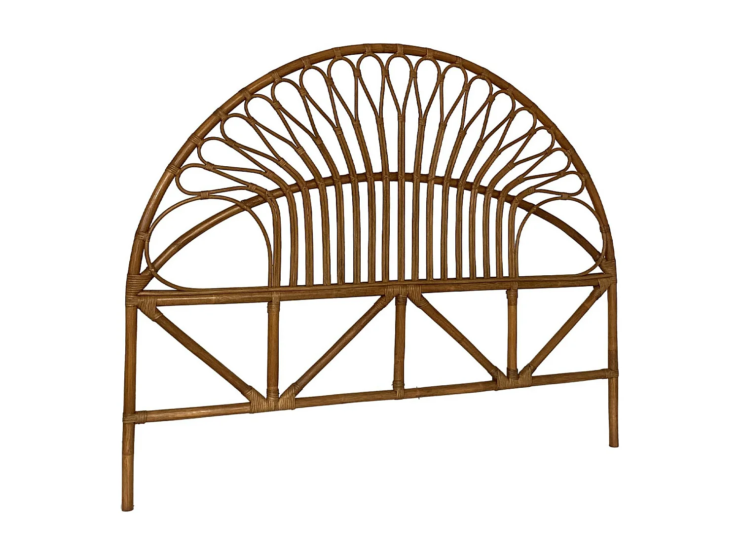 Tête de lit en rotin foncé L 140 x P3 x H115cm