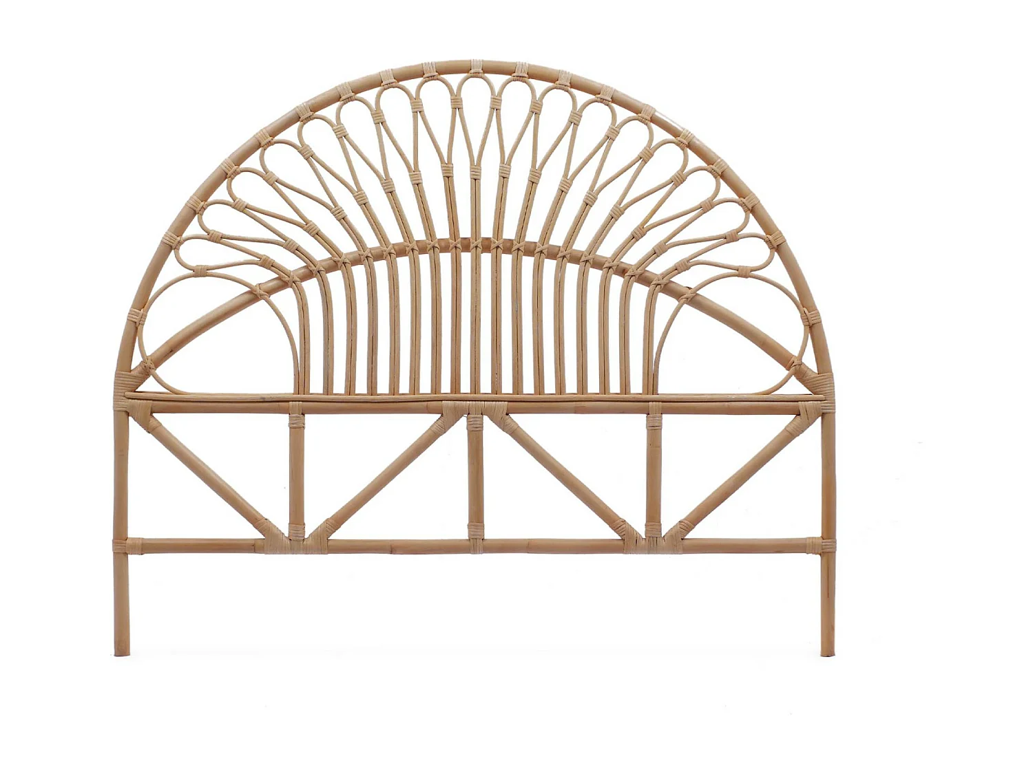 Tête de lit en rotin naturel. L 140 x P3 x H115cm