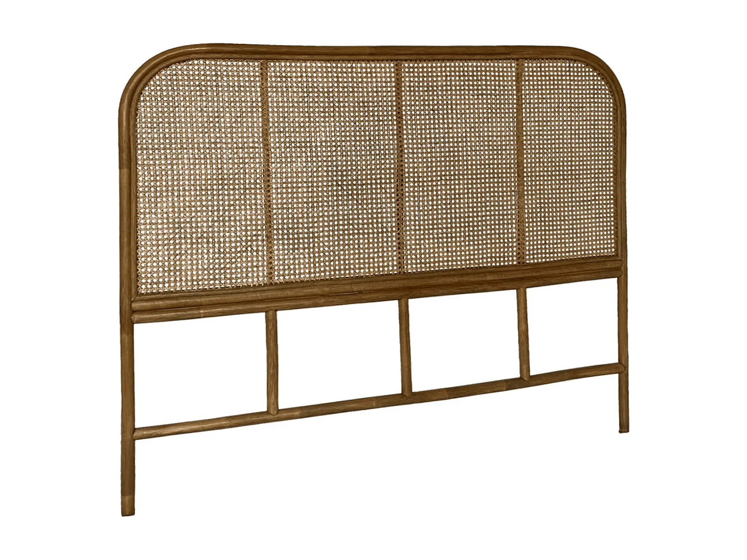 Testata in rattan scuro e canna da zucchero, sumatra, 140x3x110 cm