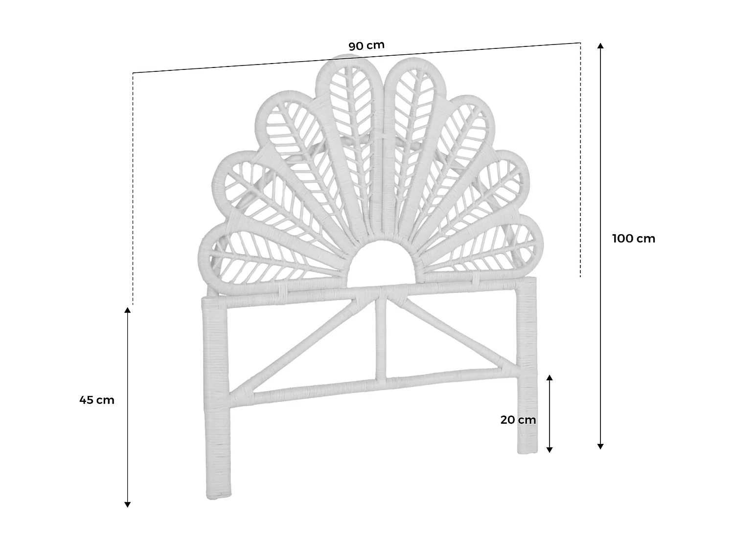 Testata in rattan naturale