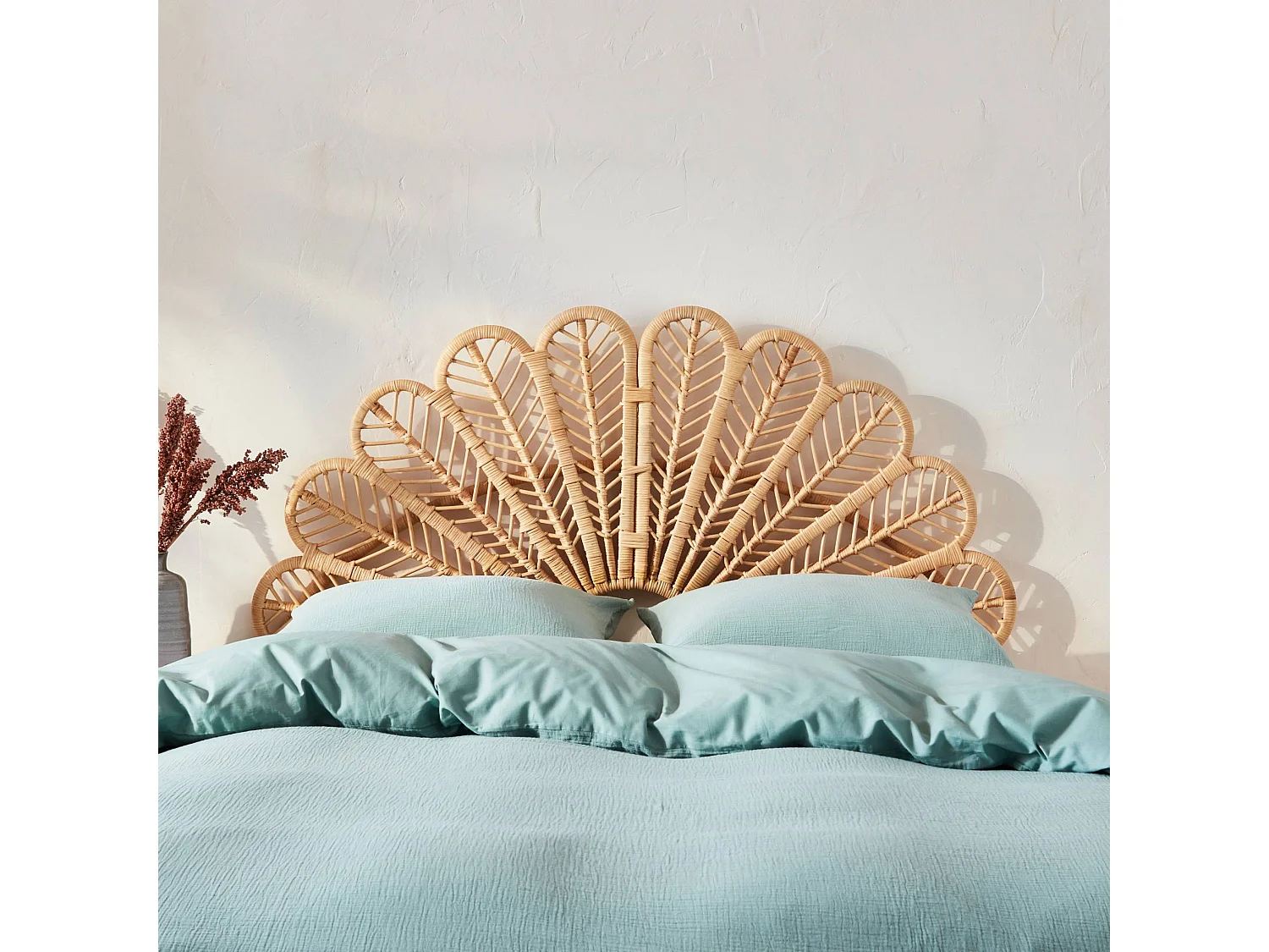 Tête de lit en rotin naturel  L 140 x P6 x H115cm