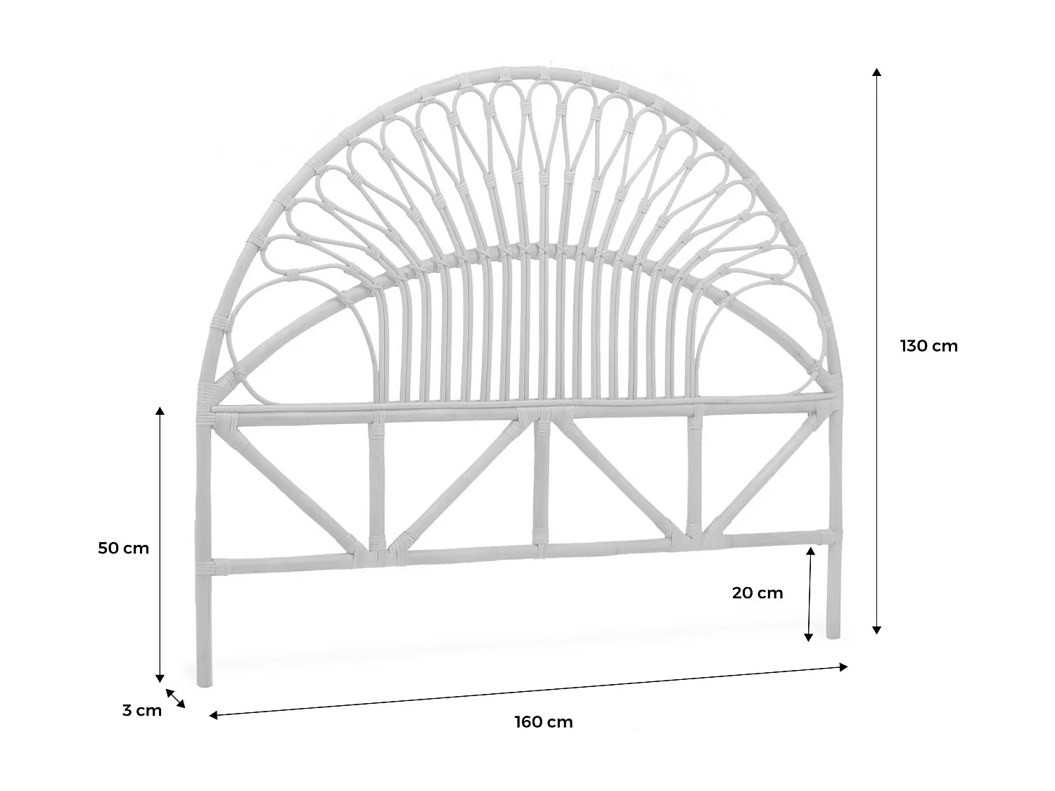 Cabecero de ratán oscuro