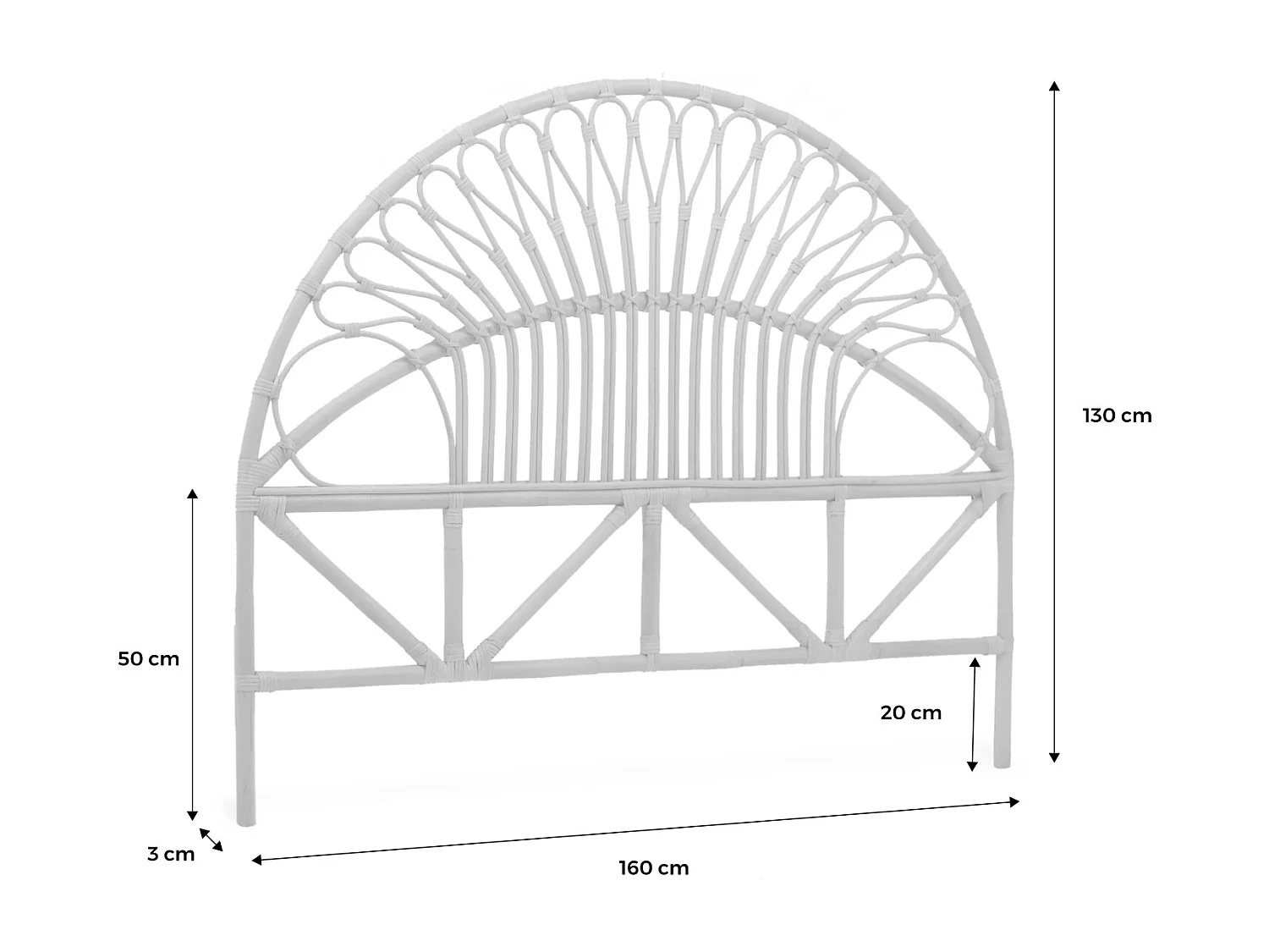 Cabecero de ratán oscuro