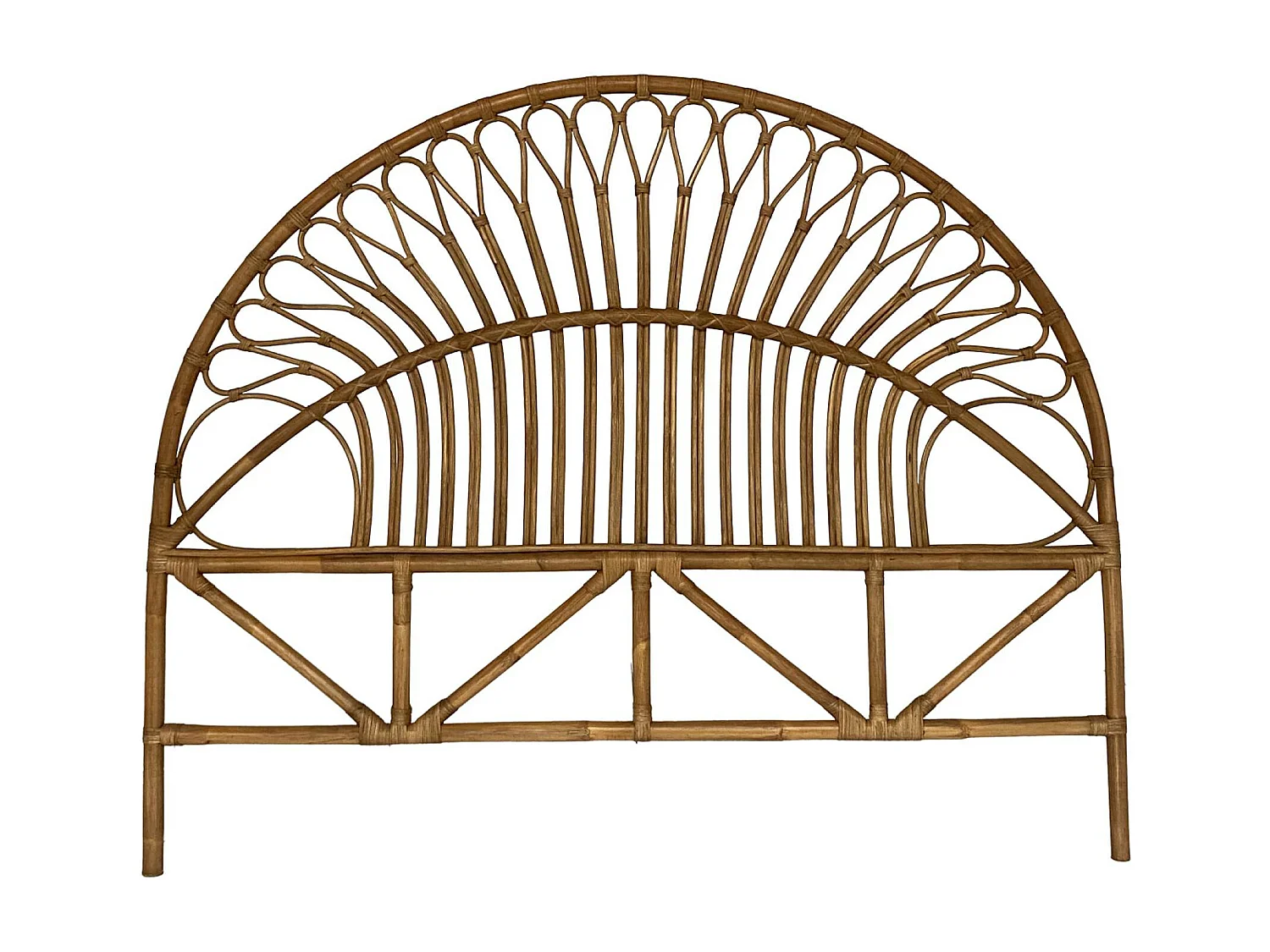 Tête de lit en rotin foncé. L 160 x P3 x H130cm