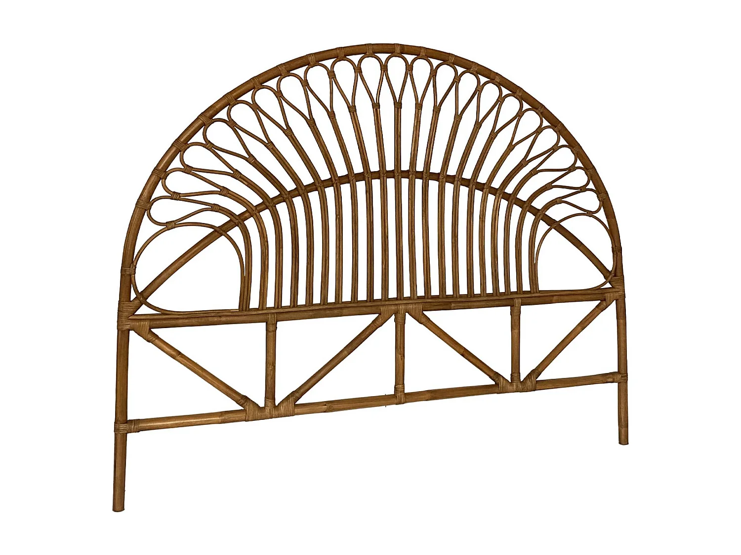 Tête de lit en rotin foncé. L 160 x P3 x H130cm
