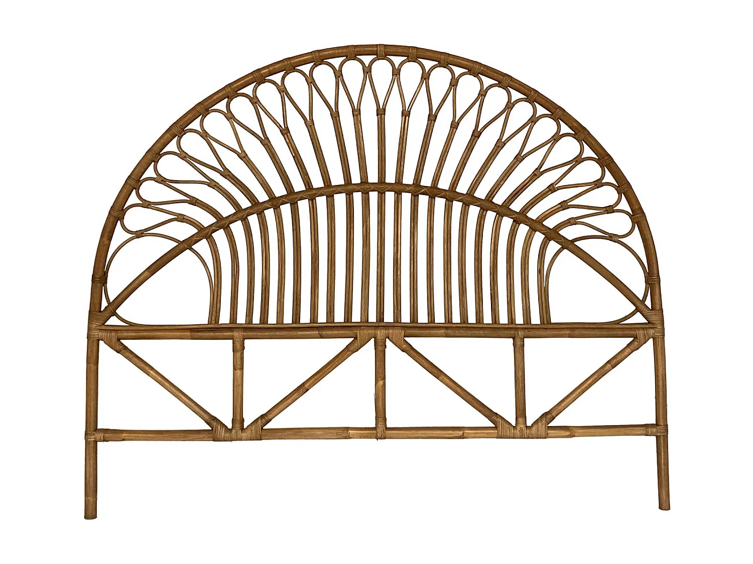 Tête de lit en rotin foncé. L 160 x P3 x H130cm