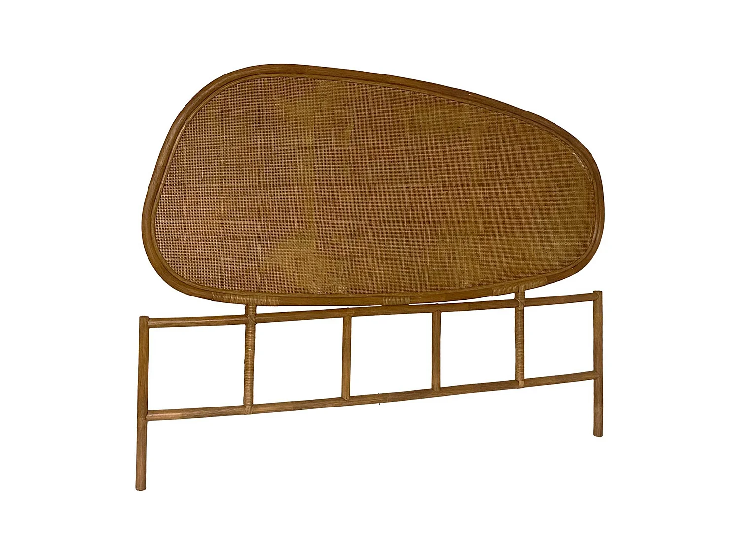 Tête de lit organique en rotin foncé SAMOA 160cm