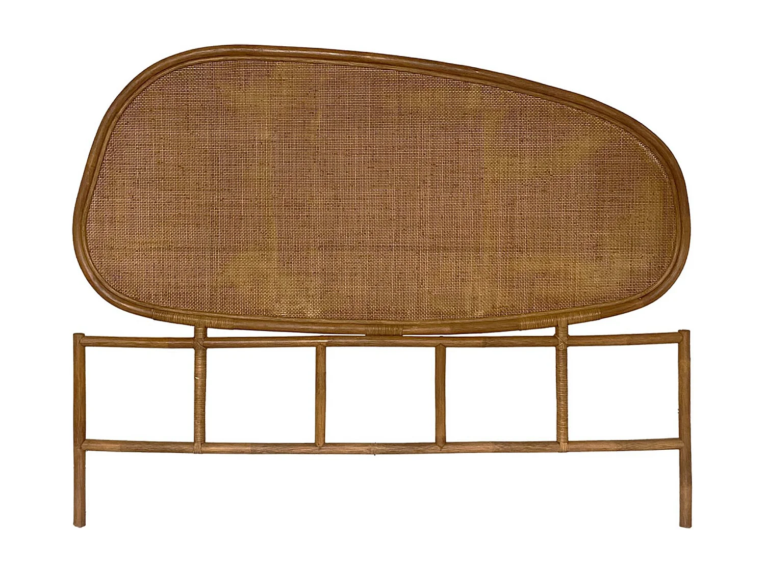 Testata in rattan scuro, samoa, 160x3x120 cm