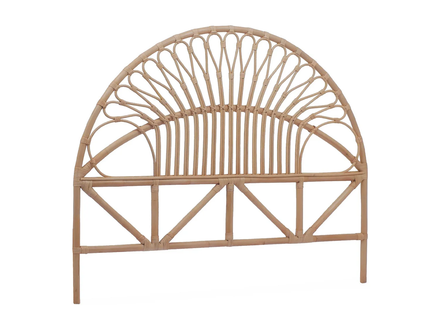 Tête de lit en rotin naturel. L 160 x P3 x H130cm